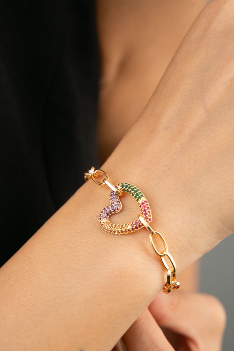 Heliophilia Silver Pulsera de Metal Dorada con Circonitas CBL9340 Heliophilia Silver Pulsera de Metal Dorada con Circonitas CBL9340